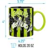 Silver Buffalo Beetlejuice Sandworm “Never Trust the Living” Ceramic Camper Mug, 20 Ounces(Beetlejuice Green and Black Stripes)