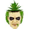 Beetlejuice Head 3-Inch Ceramic Mini Planter with Artificial Succulent | Small Flower Pot, Faux Indoor Plants For Desk Shelf, Home Decor Trinket Tray | Tim Burton Gifts and Collectibles