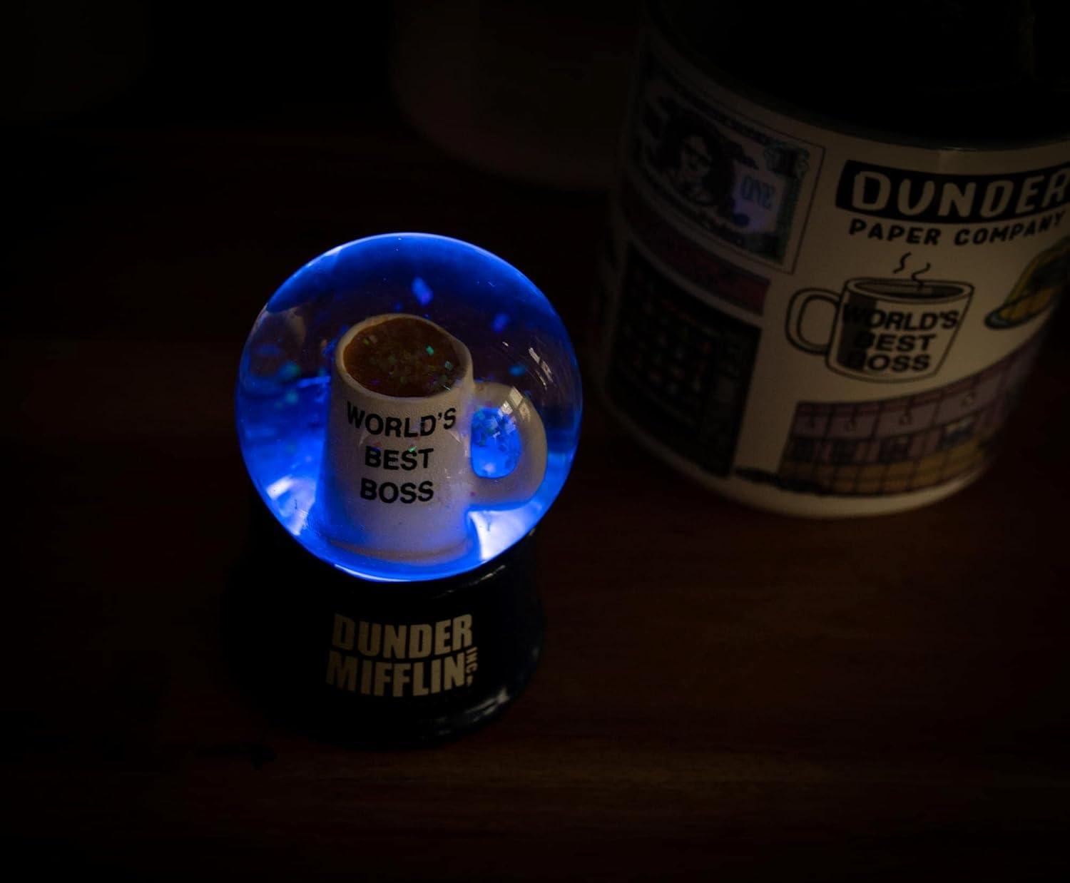 imageSilver Buffalo The Office Worlds Best Boss Light Up Snow Globe 55 mm