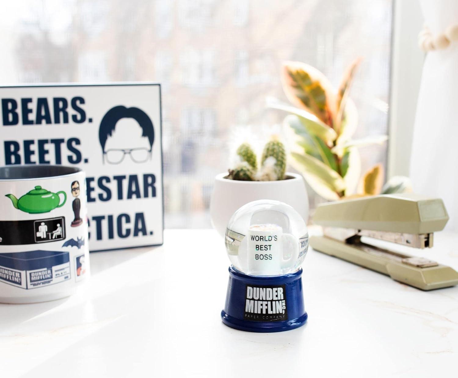 imageSilver Buffalo The Office Worlds Best Boss Light Up Snow Globe 55 mm