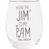 Silver Buffalo The Office Jim to my Pam 2pc 16oz Pint and 20oz Stemless Glass Set