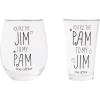 Silver Buffalo The Office Jim to my Pam 2pc 16oz Pint and 20oz Stemless Glass Set