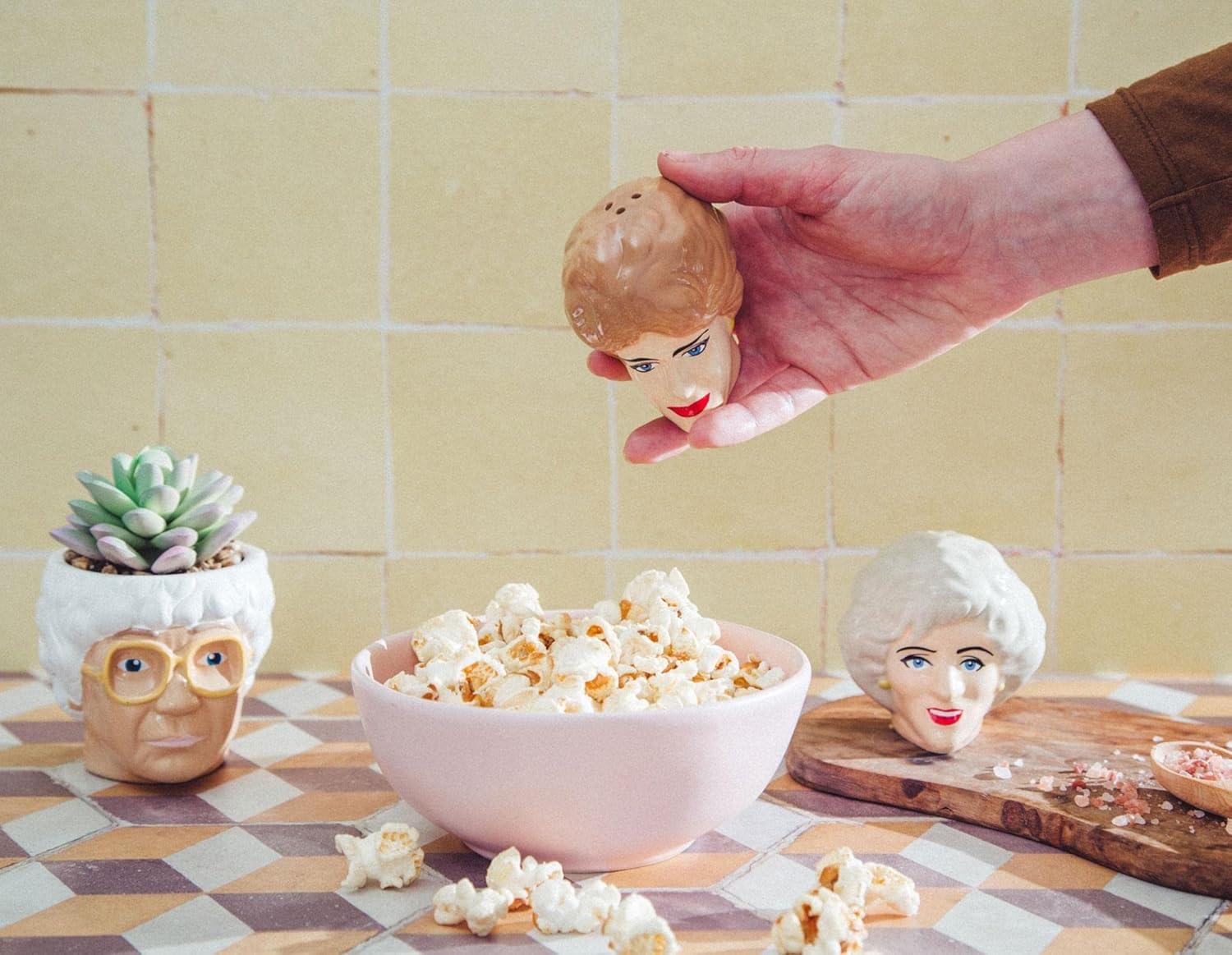 imageThe Golden Girls Rose and Blanche Ceramic Salt and Pepper Shakers Set of 2 Spice Dispenser Storage Canisters