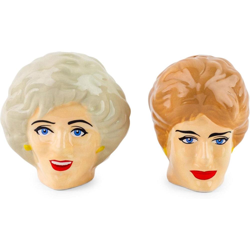 imageThe Golden Girls Rose and Blanche Ceramic Salt and Pepper Shakers Set of 2 Spice Dispenser Storage Canisters