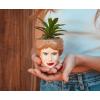 Silver Buffalo The Golden Girls Sophia Face Mini Ceramic Planter Decor | Official TV Show Collectible | Small Flower Pot for Indoor Plants, Includes Artificial Succulent | 3 Inches(Blanche)