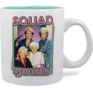Silver Buffalo The Golden Girls Squad Goals Ceramic Coffee Mug | Official TV Show Collectible Drinkware | Oversized Cup For Home Kitchen Barware Set | Holds 20 Ounces