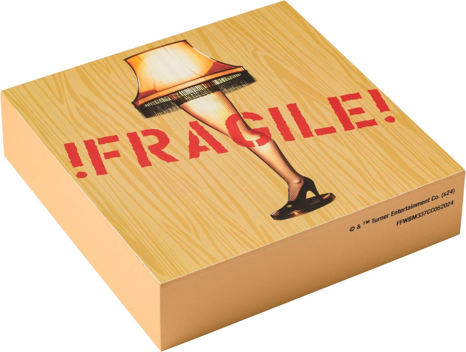 imageSilver Buffalo A Christmas Story Fragile Box Wall Sign Featuring the Leg Lamp 6quot x 6quot x 15quot