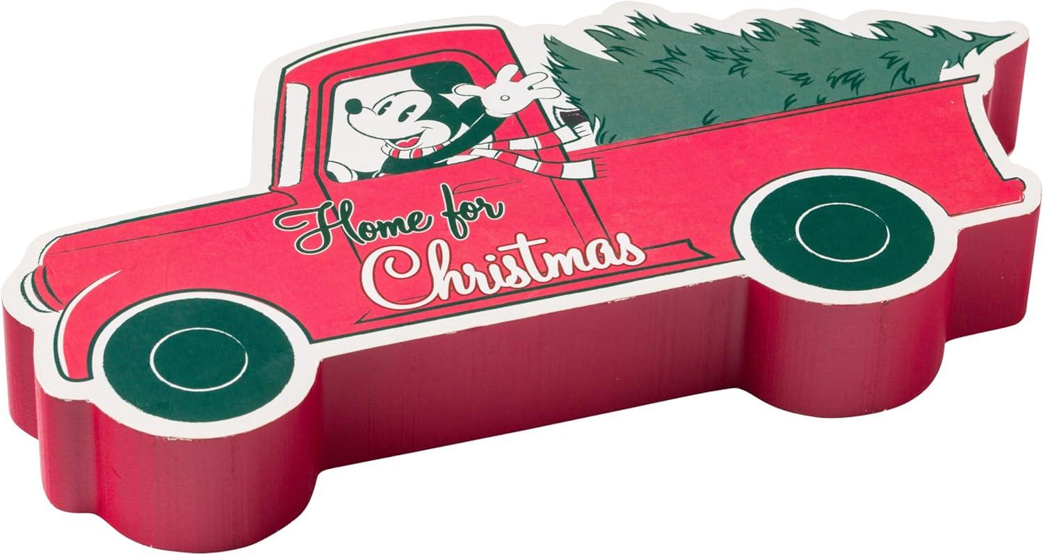 imageSilver Buffalo Disney Mickey Mouse Home For Christmas Large Die Cut MDF Box Wall Sign 9 x 12 x 45