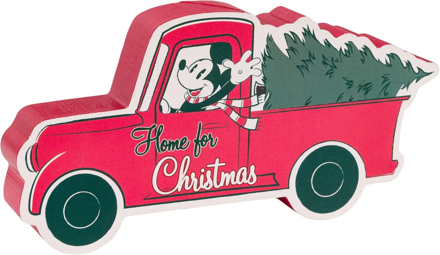imageSilver Buffalo Disney Mickey Mouse Home For Christmas Large Die Cut MDF Box Wall Sign 9 x 12 x 45