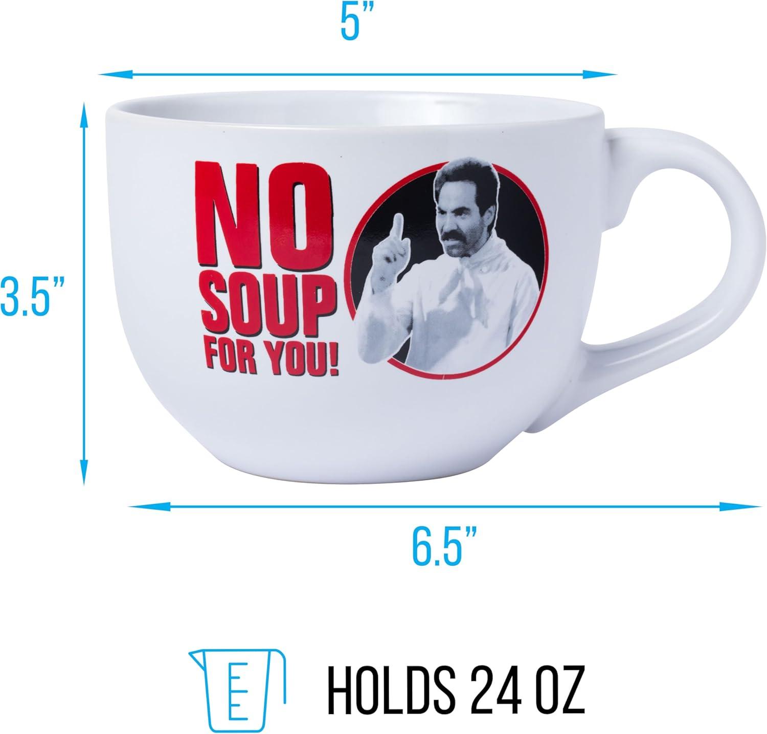 imageSilver Buffalo Elf Buddy Iconic Quotes Christmas Ceramic Soup Mug 24 OuncesSeinfeld No Soup For You