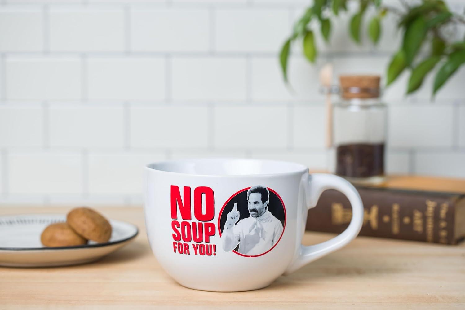 imageSilver Buffalo Elf Buddy Iconic Quotes Christmas Ceramic Soup Mug 24 OuncesSeinfeld No Soup For You