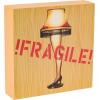 Silver Buffalo A Christmas Story “Fragile” Box Wall Sign Featuring the Leg Lamp, 6″ x 6″ x 1.5″
