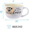 Silver Buffalo Elf Buddy Iconic Quotes Christmas Ceramic Soup Mug, 24 Ounces(Mickey and Minnie: Todo Es Mejor Contigo)