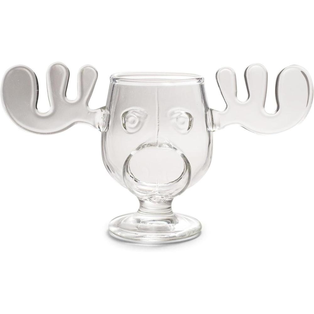 imageSilver Buffalo Christmas Vacation Moose Head Boxed 8oz Molded Glass Cup