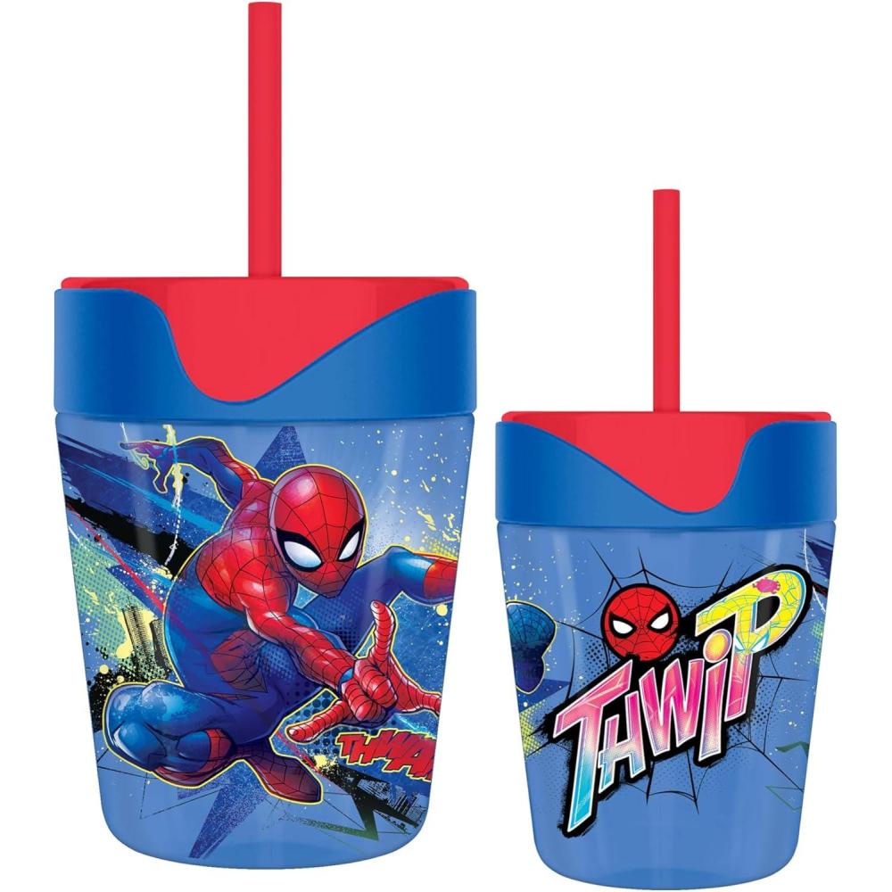 imageSilver Buffalo Marvel Spiderman Thwam 175oz Spill Proof Tumbler w Straw
