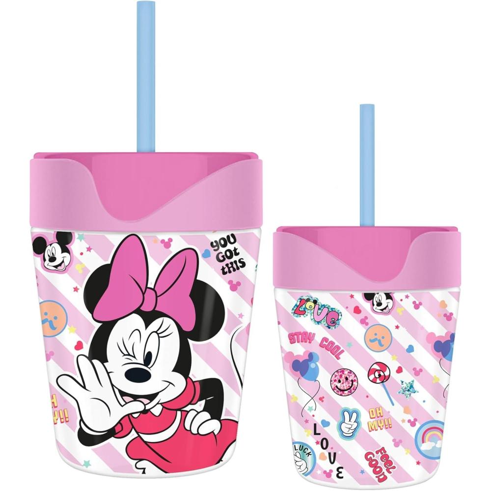 imageSilver Buffalo Minnie Mouse Wink 175oz Spill Proof Tumbler w Straw