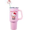 Silver Buffalo Sanrio Hello Kitty Christmas Holiday Sweater Merry and Bright Stainless Steel Tumbler with Handle, Straw, and Straw Cap, Fits in Standard Cup Holder, 40 Ounces