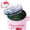 Silver Buffalo Sanrio Hello Kitty Christmas Holiday Sweater Merry and Bright Stainless Steel Tumbler with Handle, Straw, and Straw Cap, Fits in Standard Cup Holder, 40 Ounces