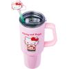 Silver Buffalo Sanrio Hello Kitty Christmas Holiday Sweater Merry and Bright Stainless Steel Tumbler with Handle, Straw, and Straw Cap, Fits in Standard Cup Holder, 40 Ounces