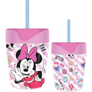 Silver Buffalo Minnie Mouse Wink 17.5oz Spill Proof Tumbler w Straw