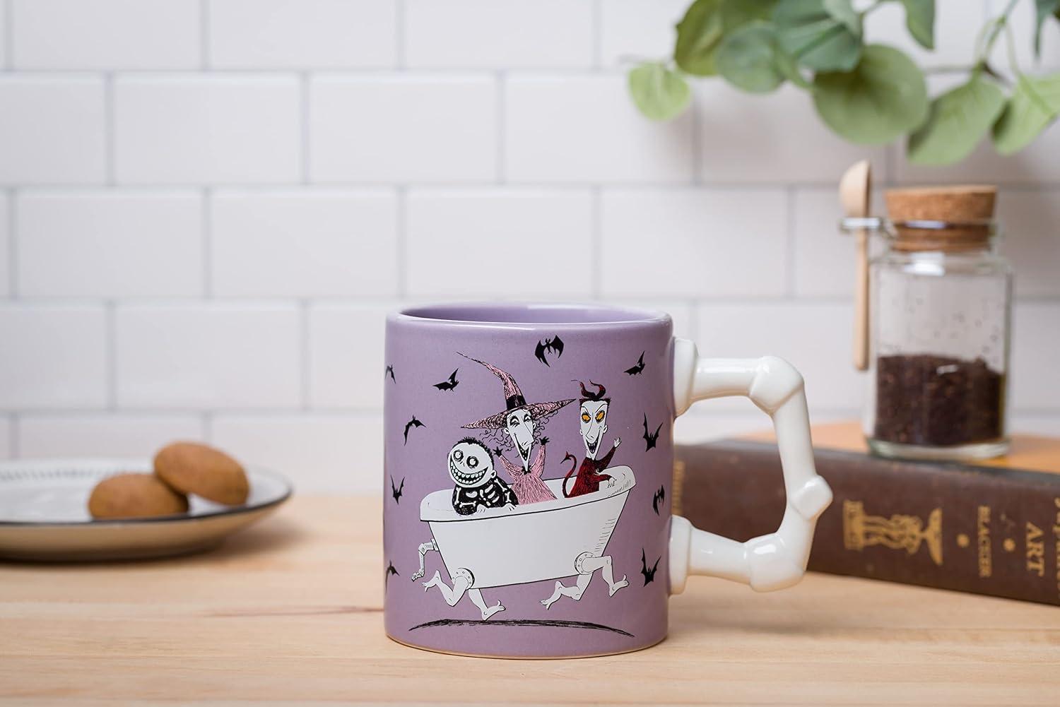 imageSilver Buffalo Disney Tim Burton Nightmare Before Christmas Tombstones Featuring Jack Skellington and Zero 3D Sculpted Ceramic Mug 18 Ounces3D Sculpted Handle Lock Shock and Barrel