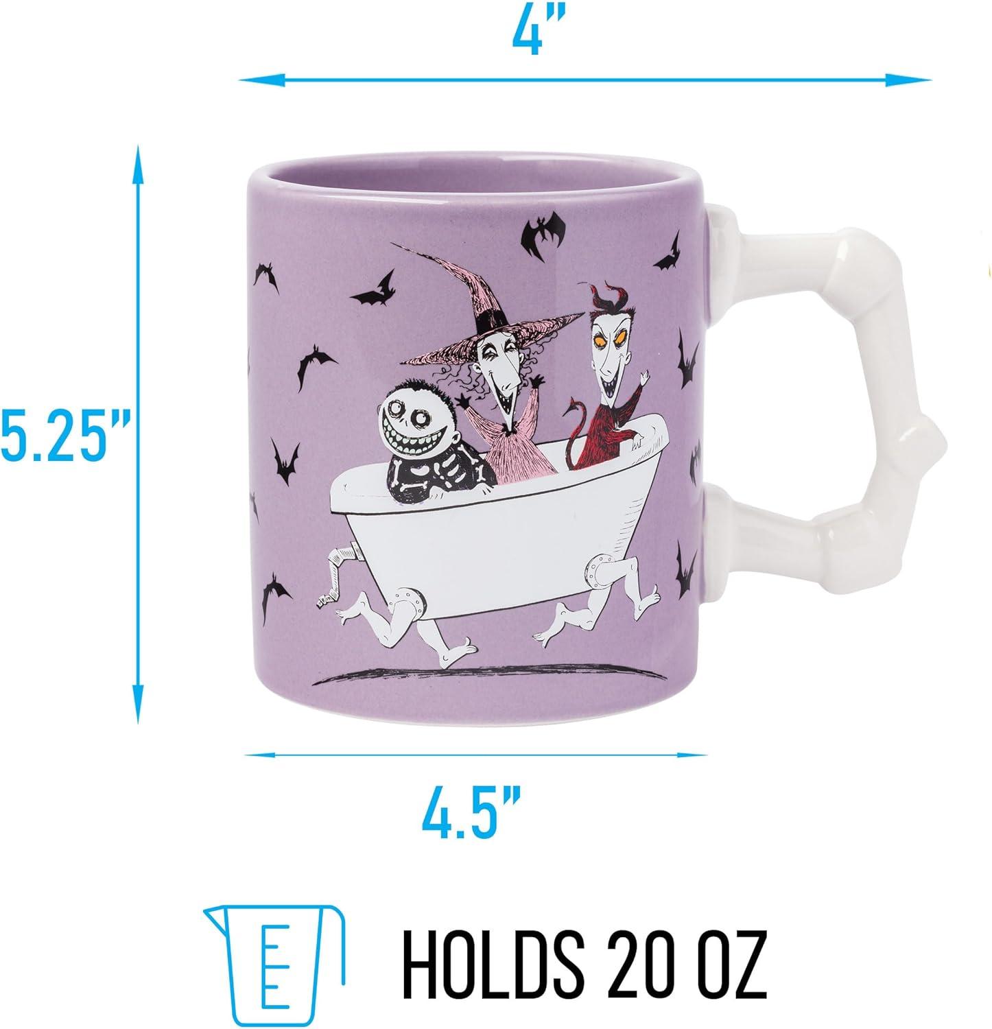 imageSilver Buffalo Disney Tim Burton Nightmare Before Christmas Tombstones Featuring Jack Skellington and Zero 3D Sculpted Ceramic Mug 18 Ounces3D Sculpted Handle Lock Shock and Barrel