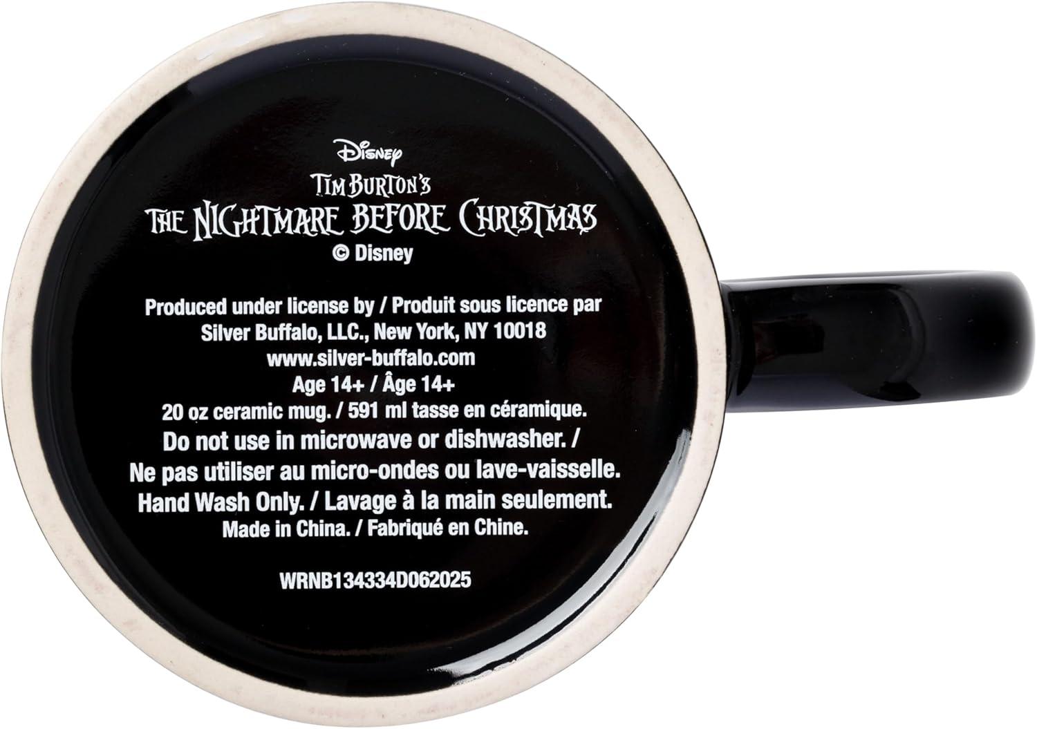 imageSilver Buffalo Disney Tim Burton Nightmare Before Christmas Tombstones Featuring Jack Skellington and Zero 3D Sculpted Ceramic Mug 18 OuncesGlow in the Dark What a Wonderful Nightmare 20 Ounces