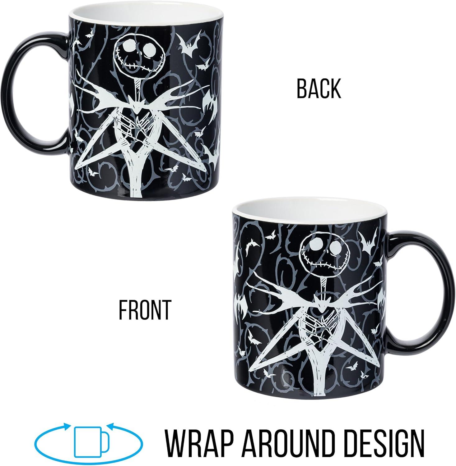 imageSilver Buffalo Disney Tim Burton Nightmare Before Christmas Tombstones Featuring Jack Skellington and Zero 3D Sculpted Ceramic Mug 18 OuncesGlow in the Dark Jack Skellington 20 Ounces