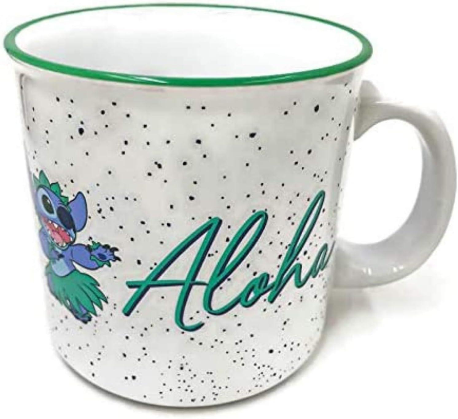 imageSilver Buffalo Lilo and Stitch Halloween Give Me Candy Glitter 20oz Ceramic MugAloha 20 Ounces