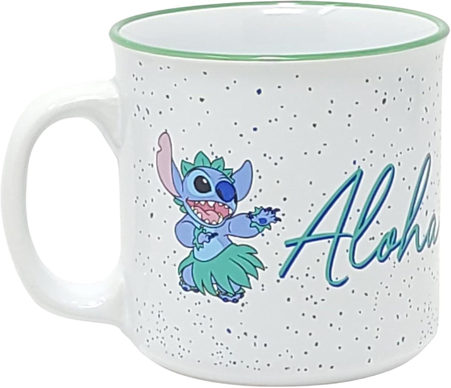 imageSilver Buffalo Lilo and Stitch Halloween Give Me Candy Glitter 20oz Ceramic MugAloha 20 Ounces