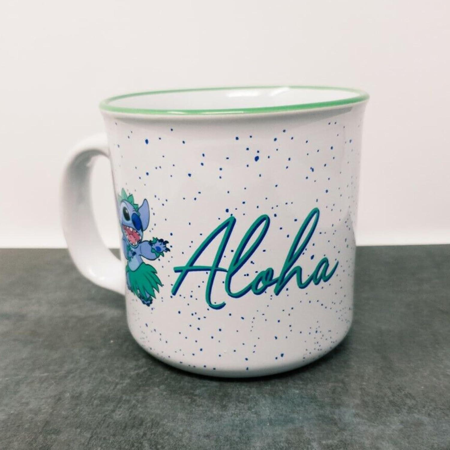 imageSilver Buffalo Lilo and Stitch Halloween Give Me Candy Glitter 20oz Ceramic MugAloha 20 Ounces