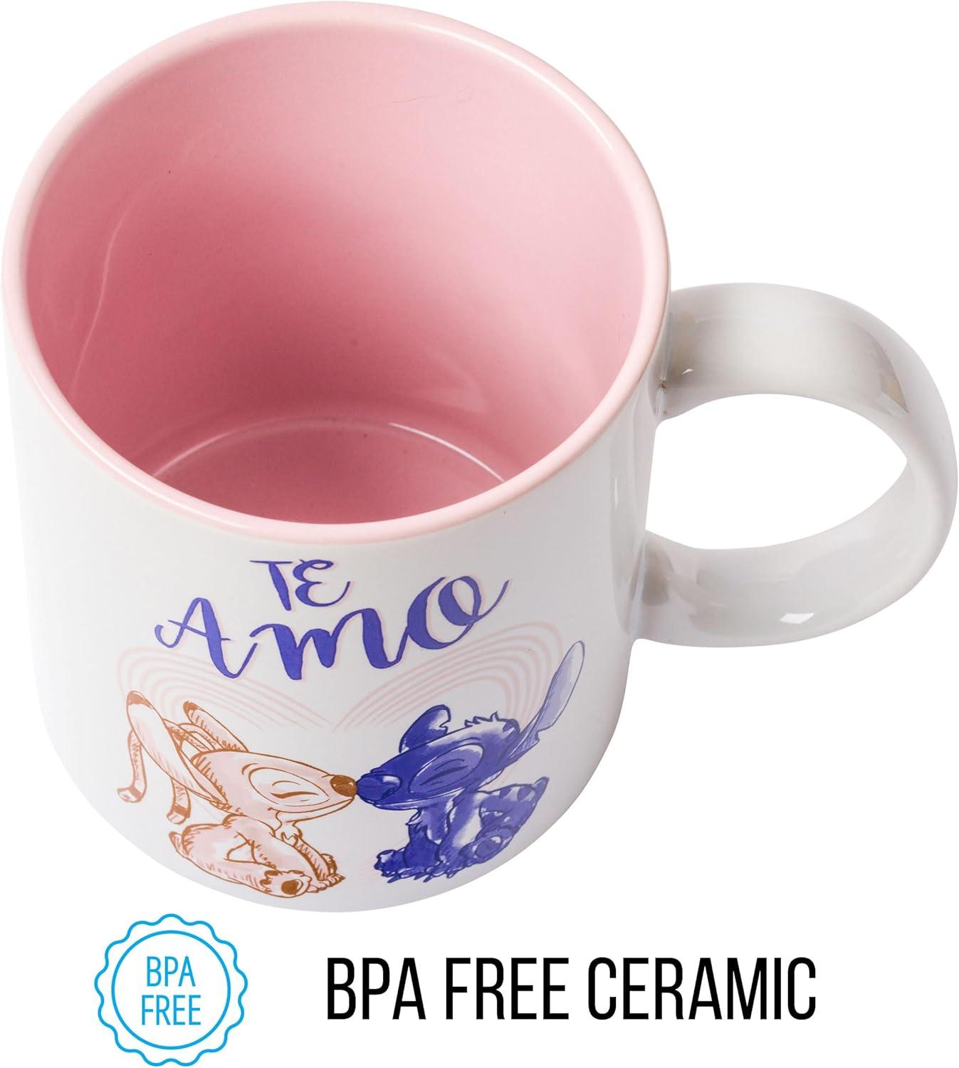 imageSilver Buffalo Lilo and Stitch Halloween Give Me Candy Glitter 20oz Ceramic MugStich and Angel Te Amo 20 Ounces