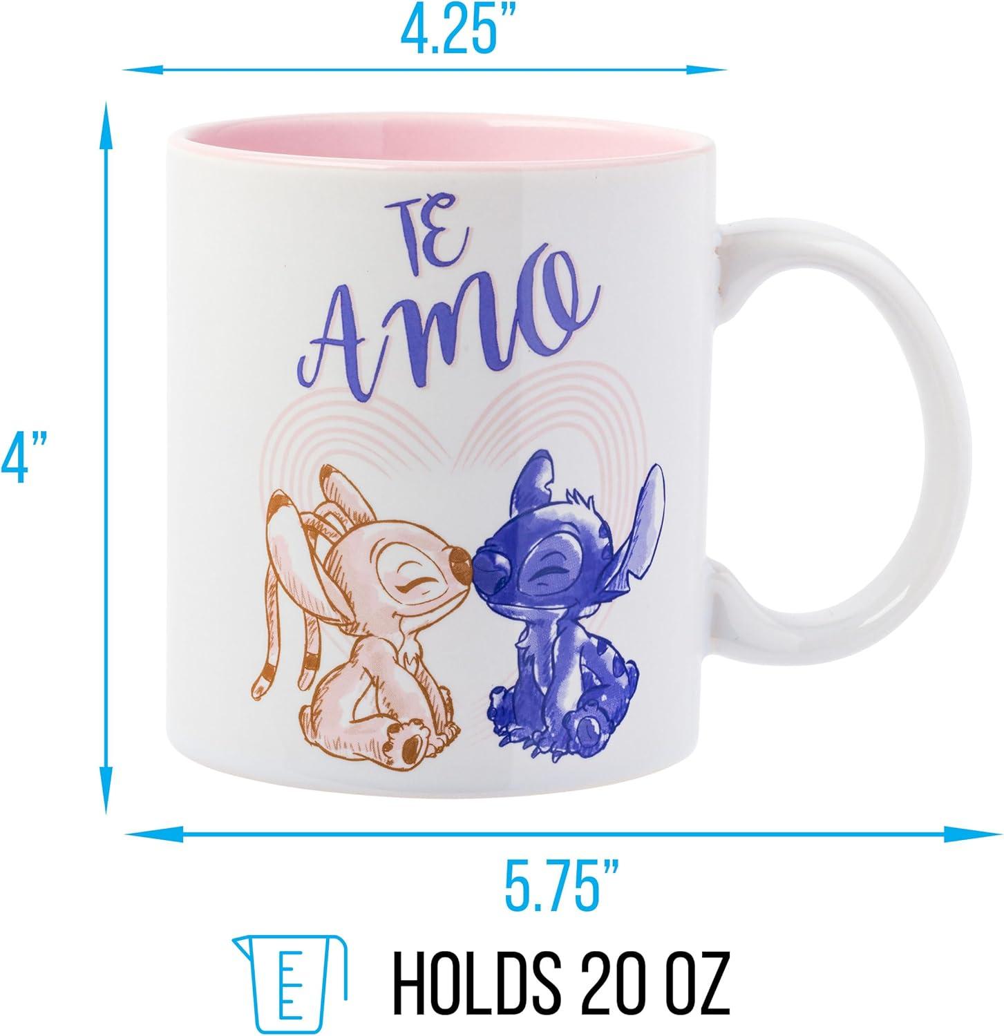 imageSilver Buffalo Lilo and Stitch Halloween Give Me Candy Glitter 20oz Ceramic MugStich and Angel Te Amo 20 Ounces