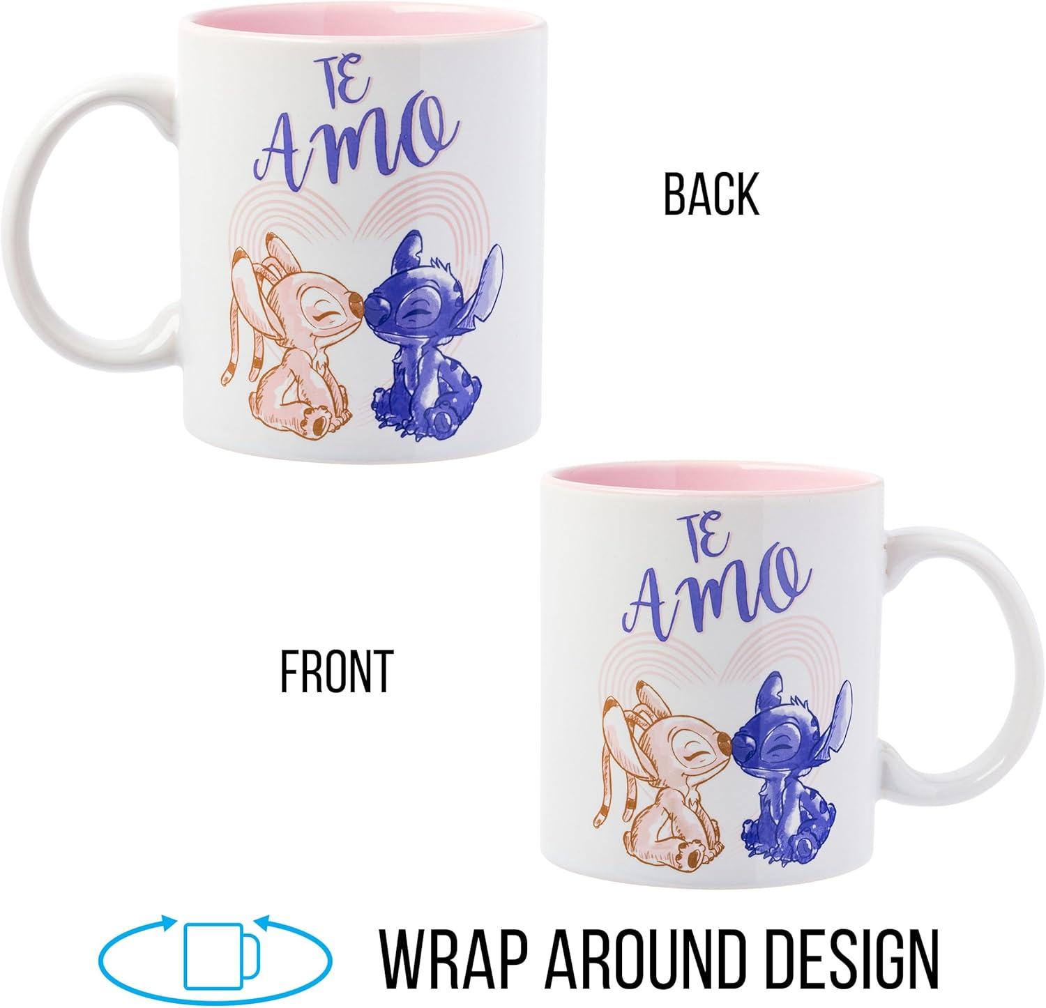 imageSilver Buffalo Lilo and Stitch Halloween Give Me Candy Glitter 20oz Ceramic MugStich and Angel Te Amo 20 Ounces