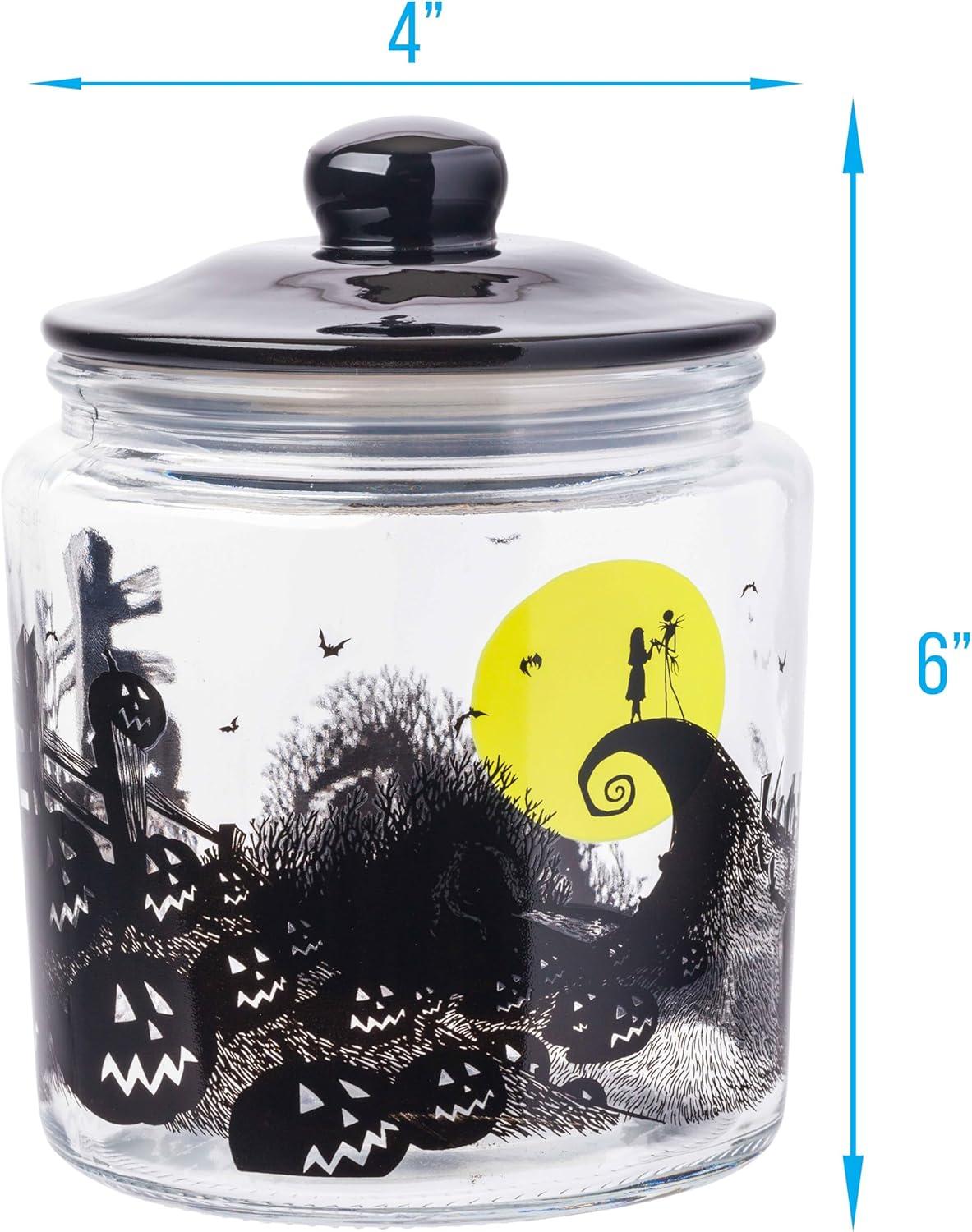 imageSilver Buffalo Peanuts Peppermint Dreams and Candy Cane Christmas Featuring Snoopy Charlie Brown Lucy Linus and Franklin Ceramic Cookie Snack Jar LargeNightmare Before Christmas Glass