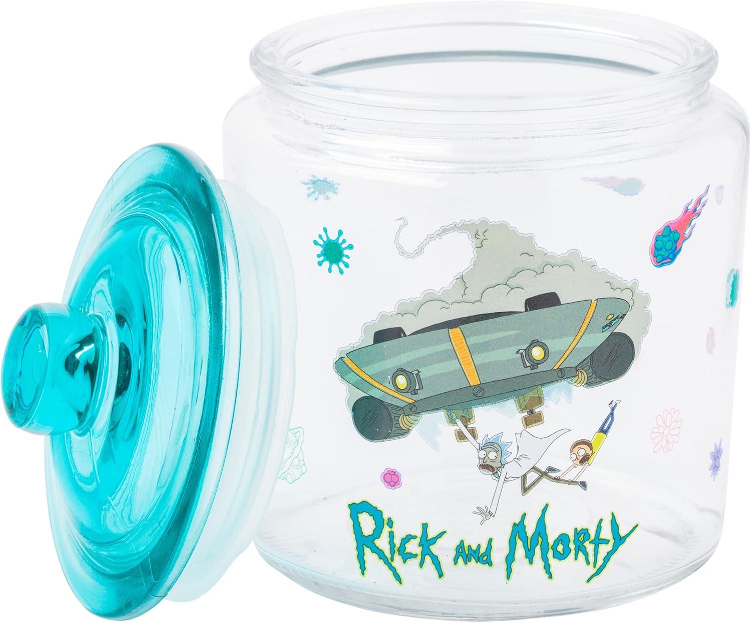 imageSilver Buffalo Peanuts Peppermint Dreams and Candy Cane Christmas Featuring Snoopy Charlie Brown Lucy Linus and Franklin Ceramic Cookie Snack Jar LargeRick and Morty Glass