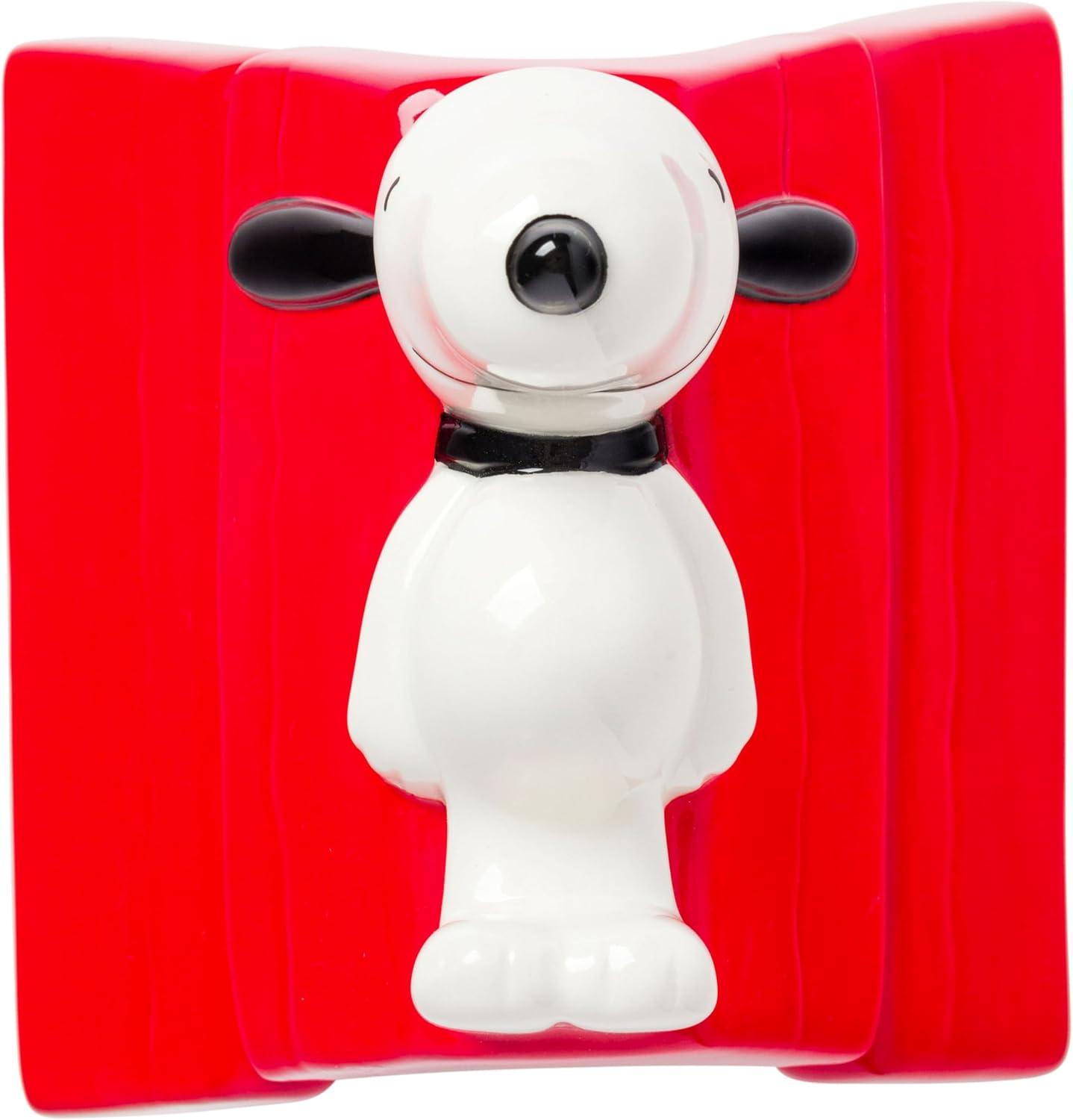 imageSilver Buffalo Peanuts Peppermint Dreams and Candy Cane Christmas Featuring Snoopy Charlie Brown Lucy Linus and Franklin Ceramic Cookie Snack Jar LargePeanuts Snoopy Ceramic Sculpted