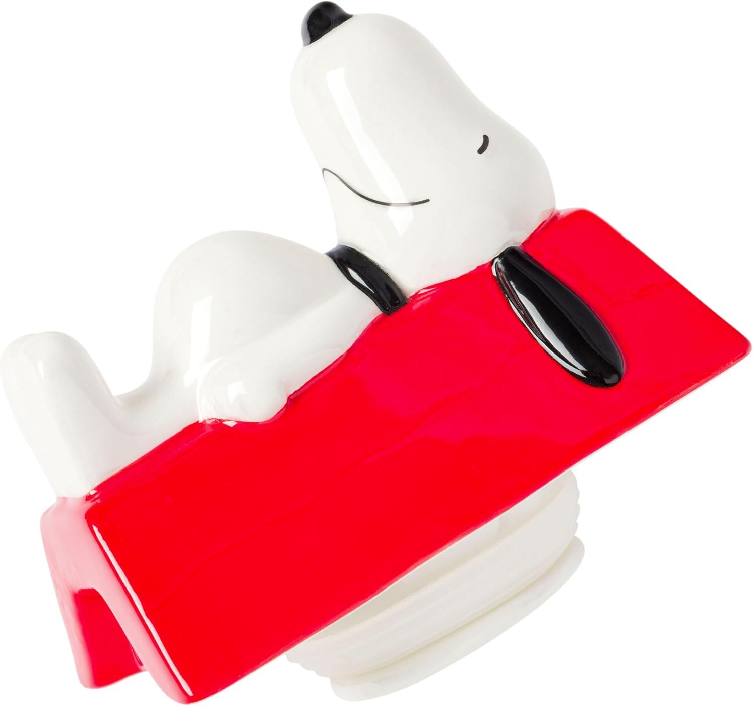 imageSilver Buffalo Peanuts Peppermint Dreams and Candy Cane Christmas Featuring Snoopy Charlie Brown Lucy Linus and Franklin Ceramic Cookie Snack Jar LargePeanuts Snoopy Ceramic Sculpted