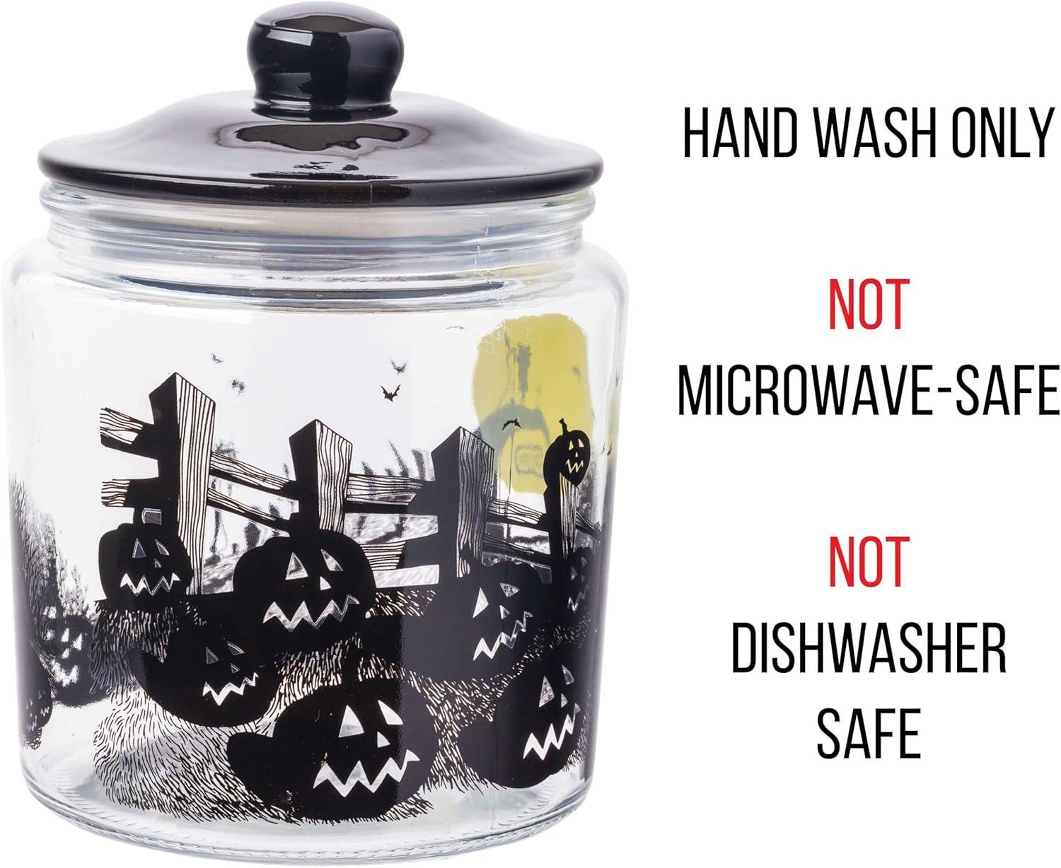 imageSilver Buffalo Peanuts Peppermint Dreams and Candy Cane Christmas Featuring Snoopy Charlie Brown Lucy Linus and Franklin Ceramic Cookie Snack Jar LargeNightmare Before Christmas Glass