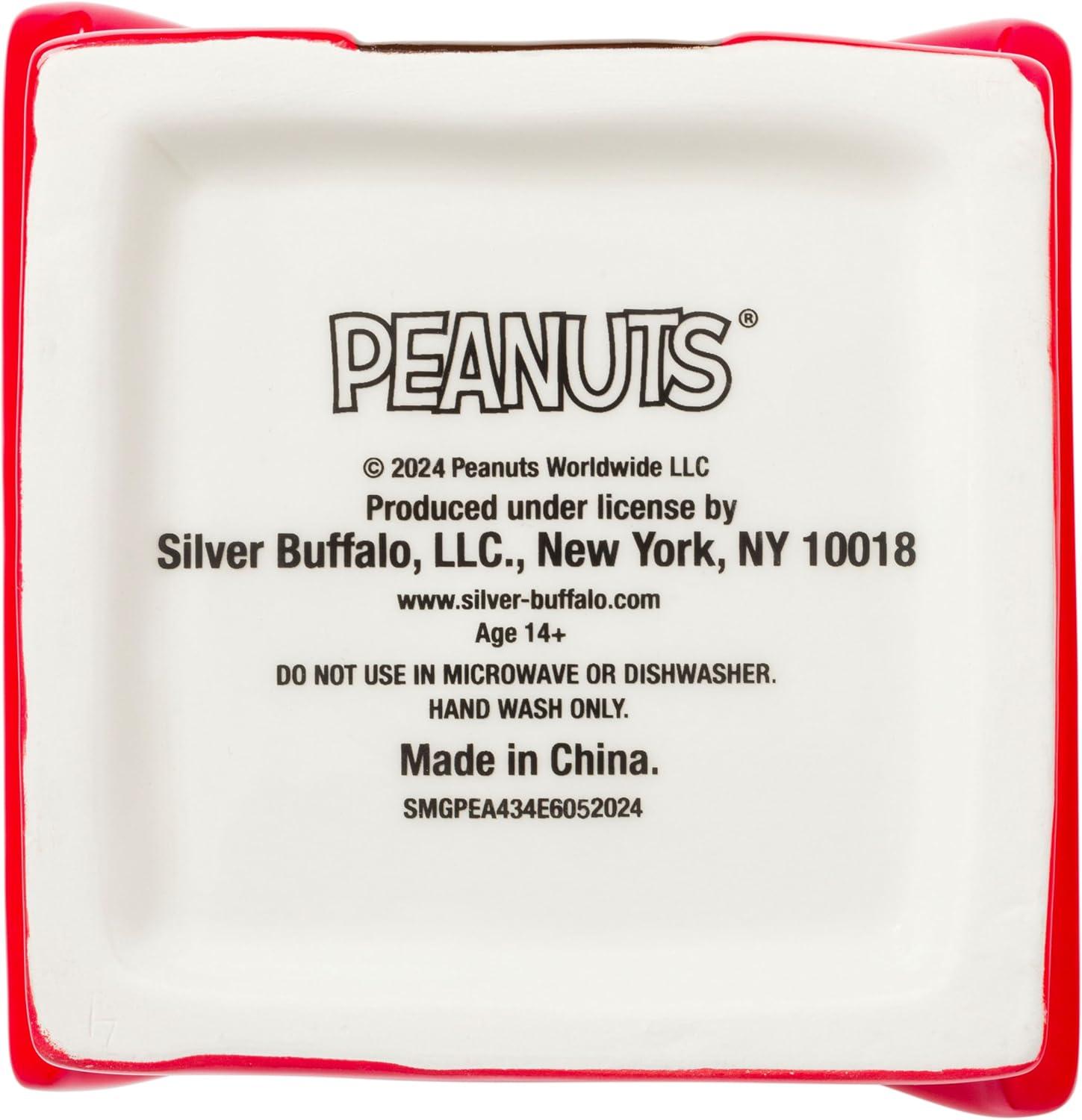 imageSilver Buffalo Peanuts Peppermint Dreams and Candy Cane Christmas Featuring Snoopy Charlie Brown Lucy Linus and Franklin Ceramic Cookie Snack Jar LargePeanuts Snoopy Ceramic Sculpted