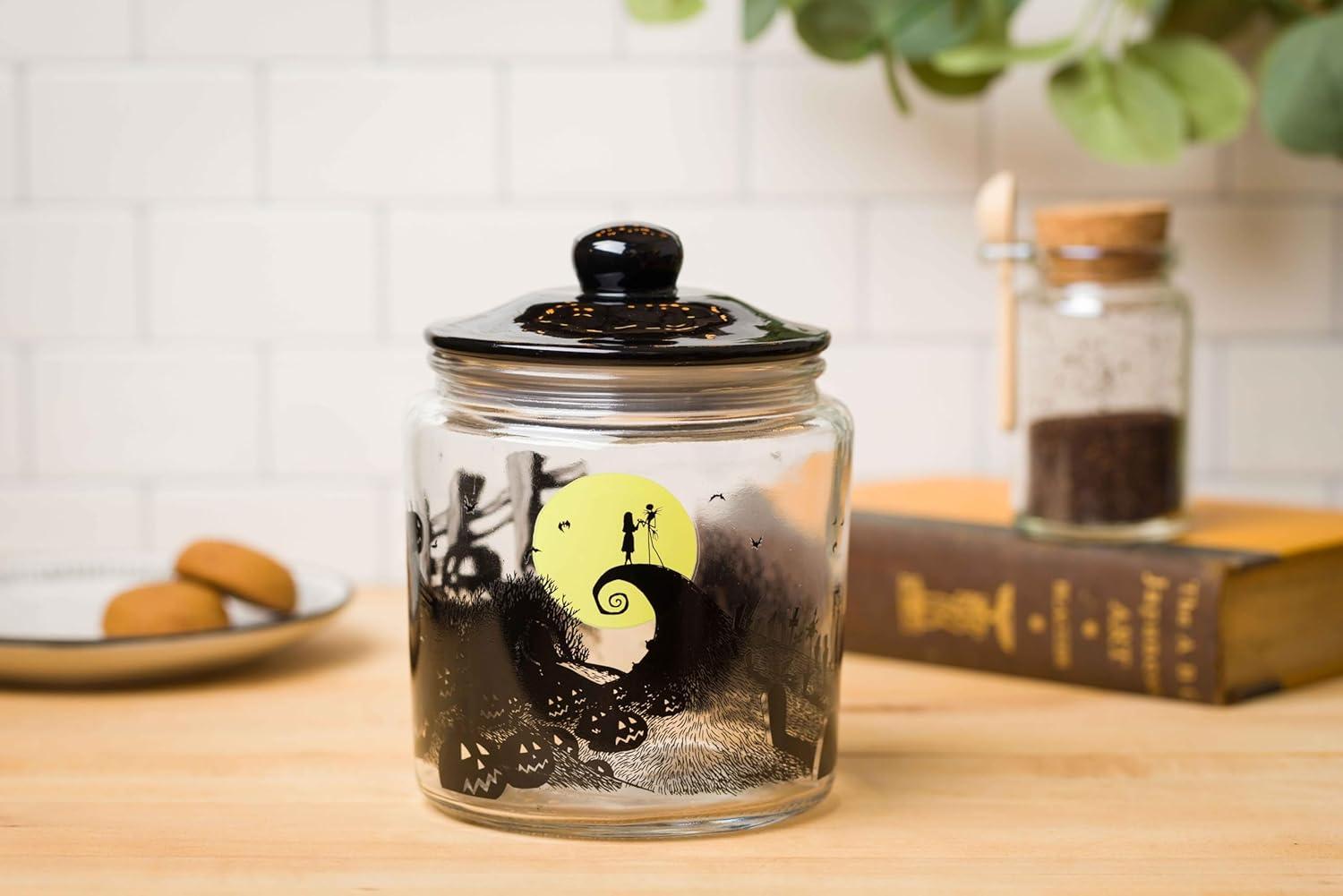 imageSilver Buffalo Peanuts Peppermint Dreams and Candy Cane Christmas Featuring Snoopy Charlie Brown Lucy Linus and Franklin Ceramic Cookie Snack Jar LargeNightmare Before Christmas Glass