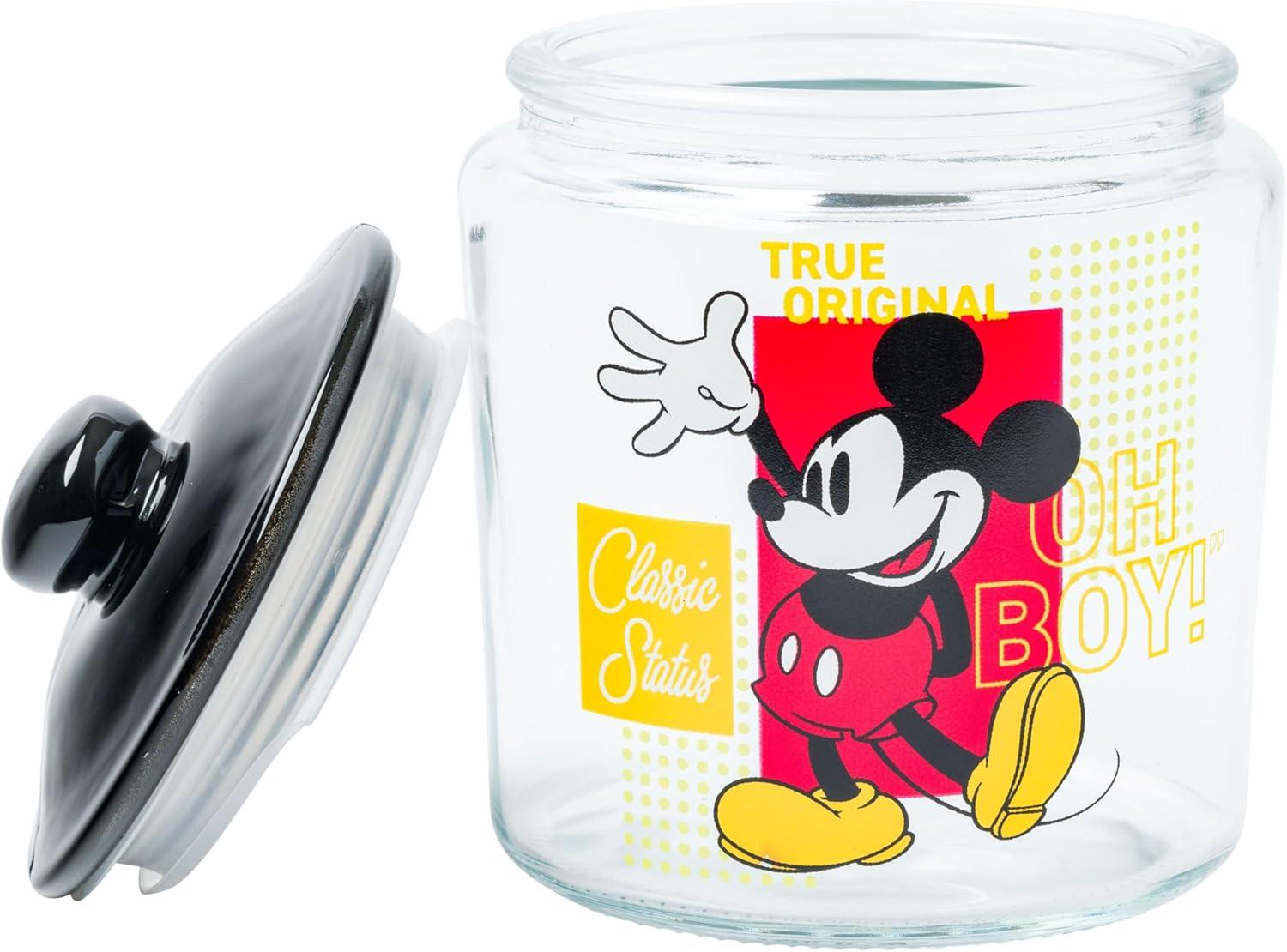 imageSilver Buffalo Peanuts Peppermint Dreams and Candy Cane Christmas Featuring Snoopy Charlie Brown Lucy Linus and Franklin Ceramic Cookie Snack Jar LargeMickey Mouse Glass