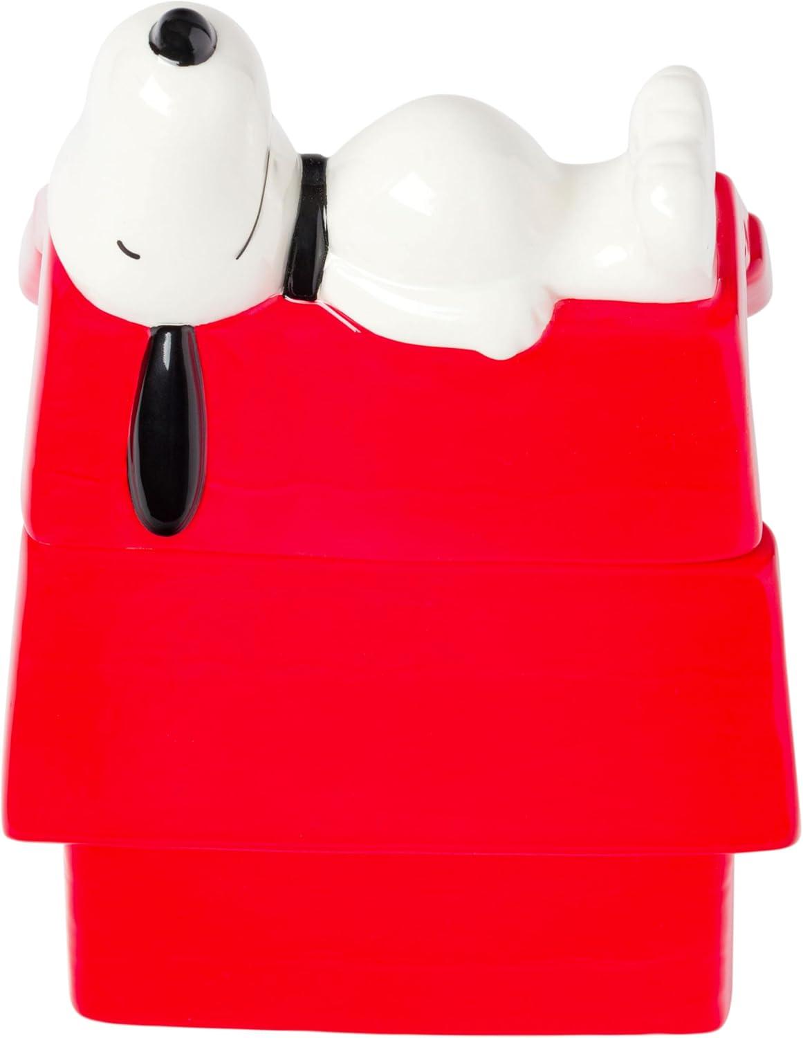 imageSilver Buffalo Peanuts Peppermint Dreams and Candy Cane Christmas Featuring Snoopy Charlie Brown Lucy Linus and Franklin Ceramic Cookie Snack Jar LargePeanuts Snoopy Ceramic Sculpted