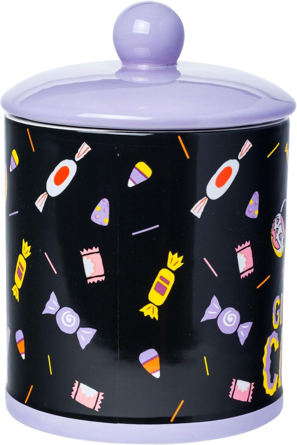 imageSilver Buffalo Peanuts Peppermint Dreams and Candy Cane Christmas Featuring Snoopy Charlie Brown Lucy Linus and Franklin Ceramic Cookie Snack Jar LargeLilo and Stitch Halloween Ceramic