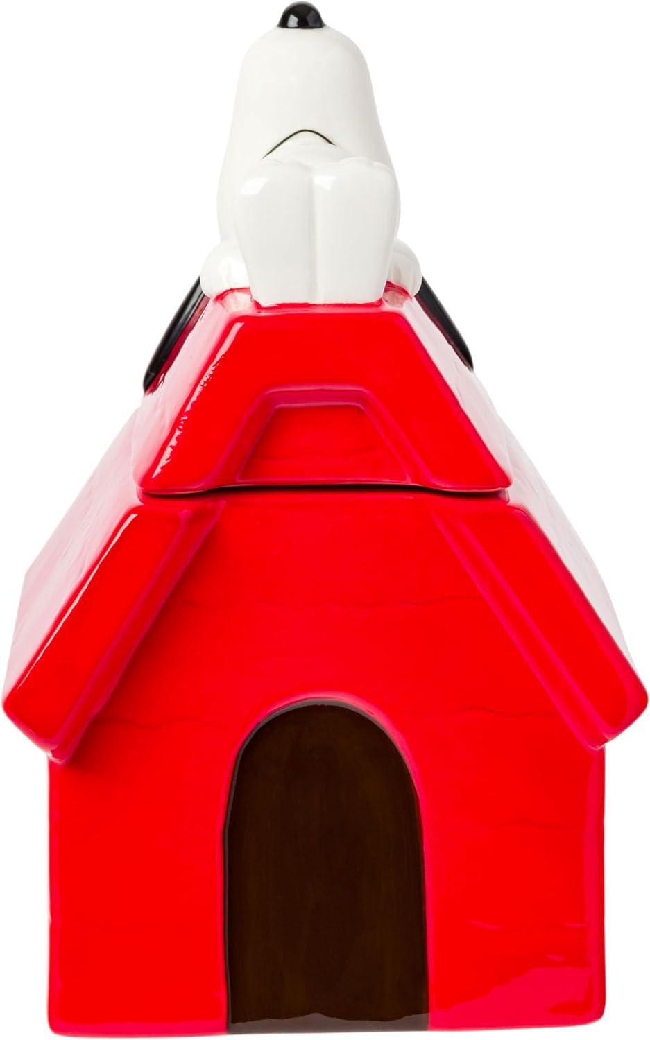 imageSilver Buffalo Peanuts Peppermint Dreams and Candy Cane Christmas Featuring Snoopy Charlie Brown Lucy Linus and Franklin Ceramic Cookie Snack Jar LargePeanuts Snoopy Ceramic Sculpted