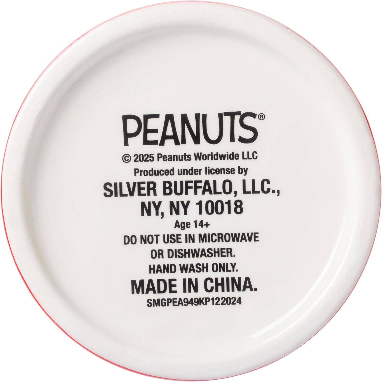 imageSilver Buffalo Peanuts Peppermint Dreams and Candy Cane Christmas Featuring Snoopy Charlie Brown Lucy Linus and Franklin Ceramic Cookie Snack Jar LargePeanuts Christmas Ceramic