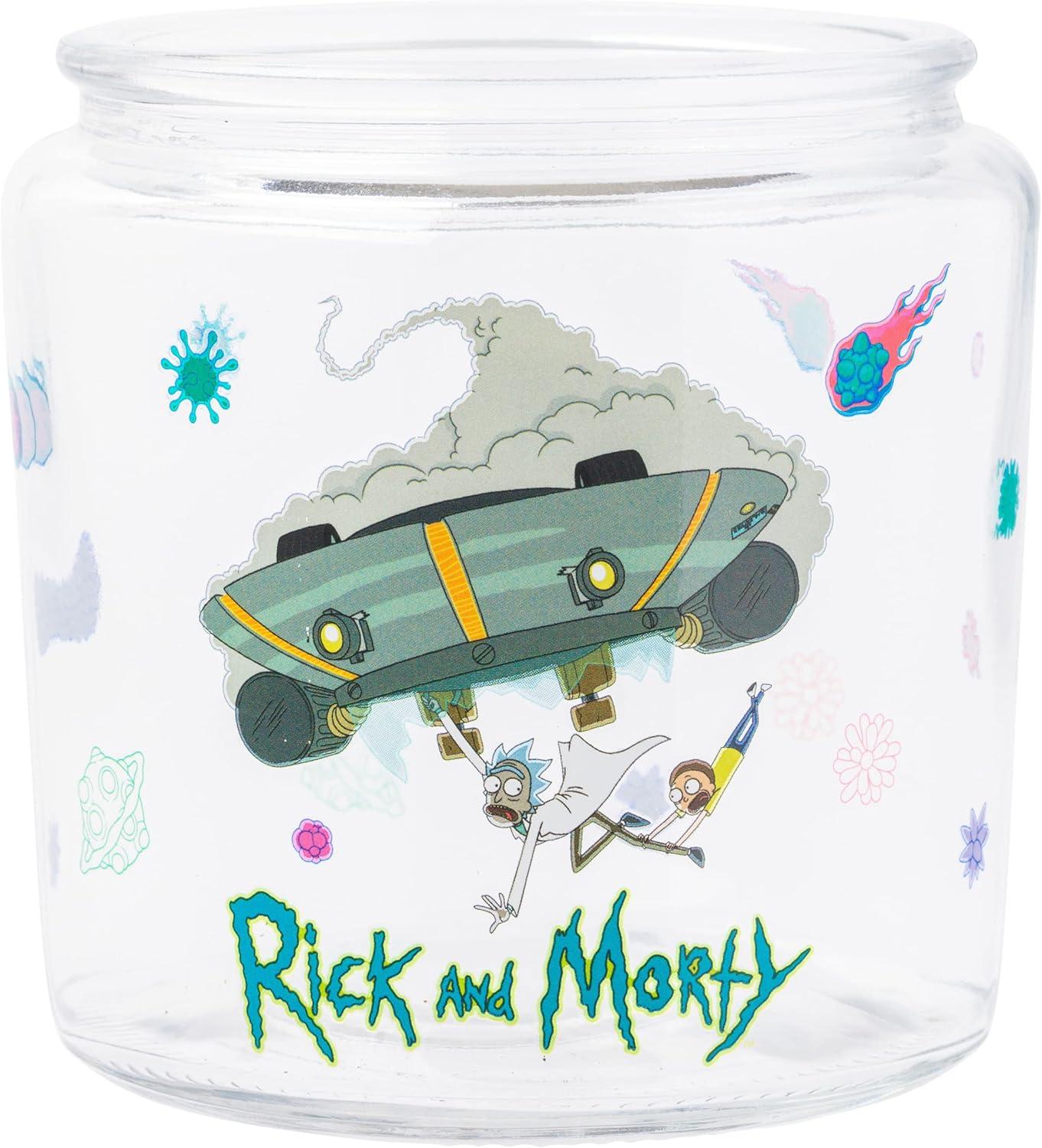 imageSilver Buffalo Peanuts Peppermint Dreams and Candy Cane Christmas Featuring Snoopy Charlie Brown Lucy Linus and Franklin Ceramic Cookie Snack Jar LargeRick and Morty Glass