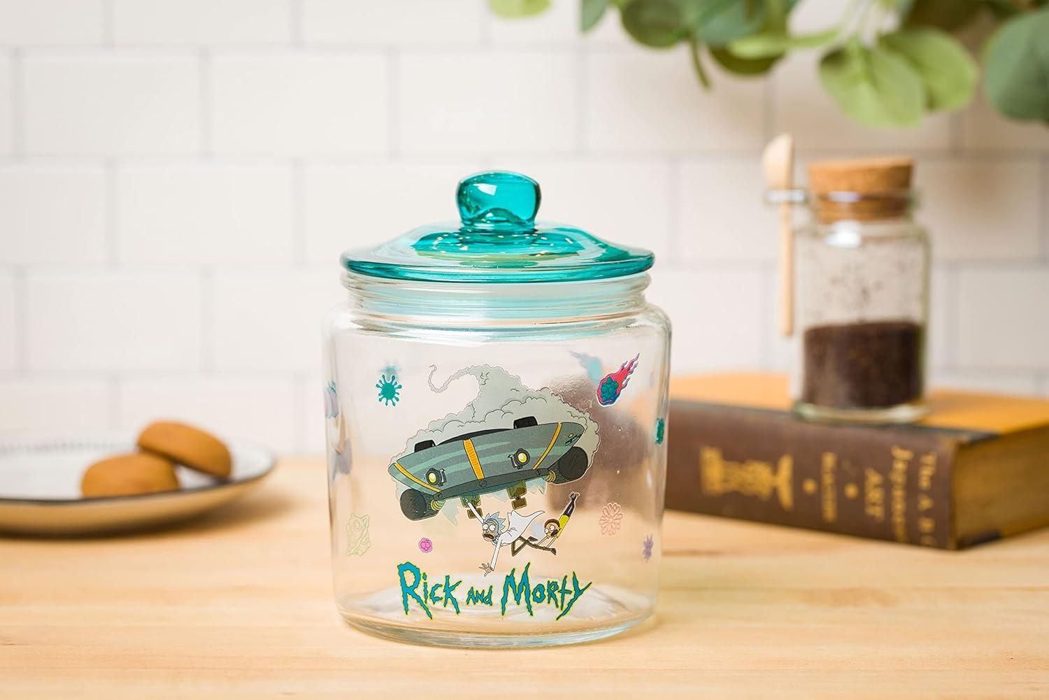 imageSilver Buffalo Peanuts Peppermint Dreams and Candy Cane Christmas Featuring Snoopy Charlie Brown Lucy Linus and Franklin Ceramic Cookie Snack Jar LargeRick and Morty Glass