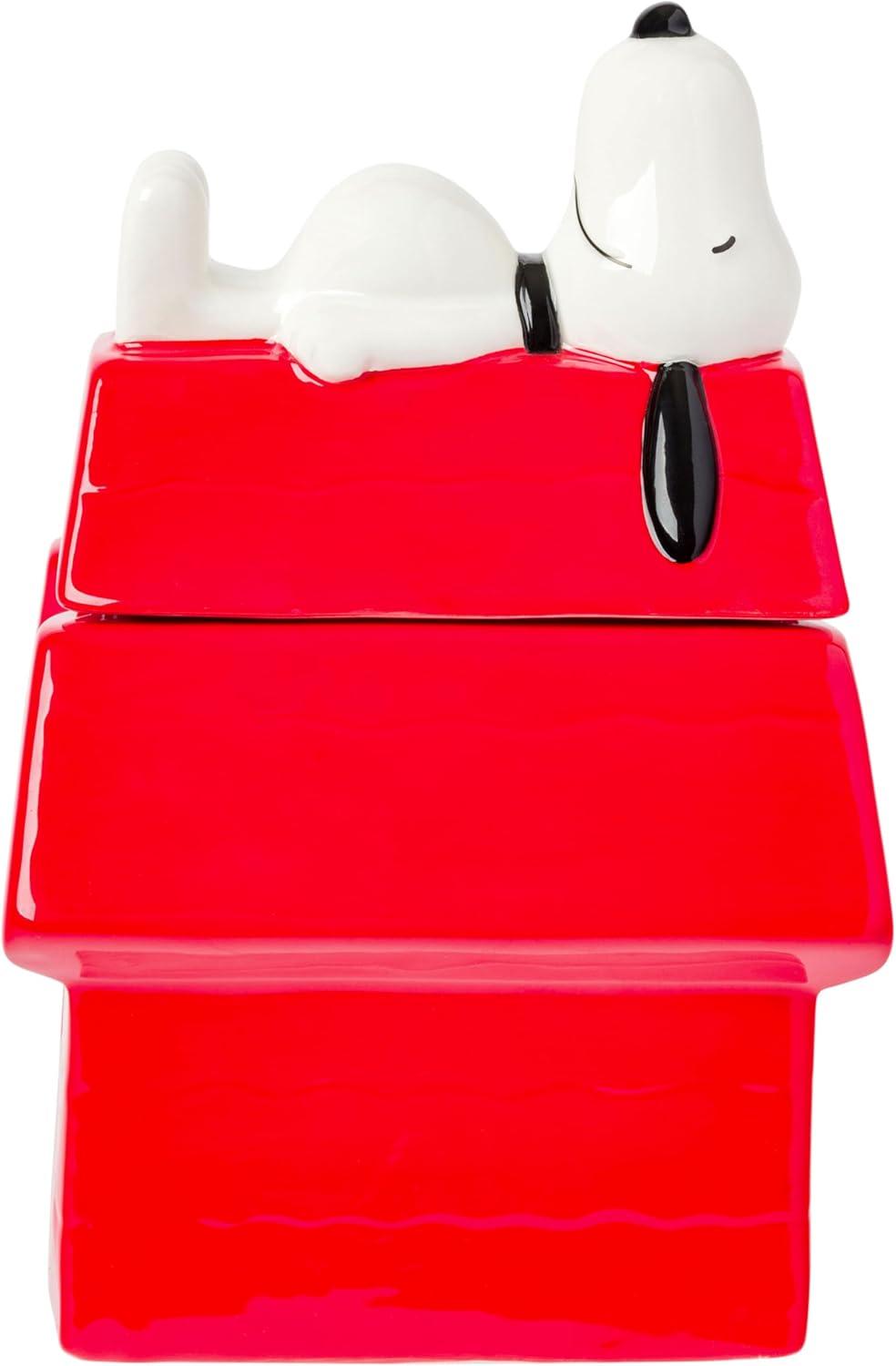 imageSilver Buffalo Peanuts Peppermint Dreams and Candy Cane Christmas Featuring Snoopy Charlie Brown Lucy Linus and Franklin Ceramic Cookie Snack Jar LargePeanuts Snoopy Ceramic Sculpted