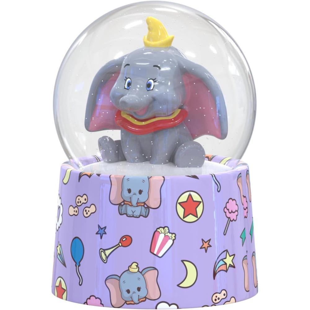 imageSilver Buffalo Disney Dumbo Mini Light Up Snow GlobeFlying Elephant38 Inches Tall 45mm SmallDumbo